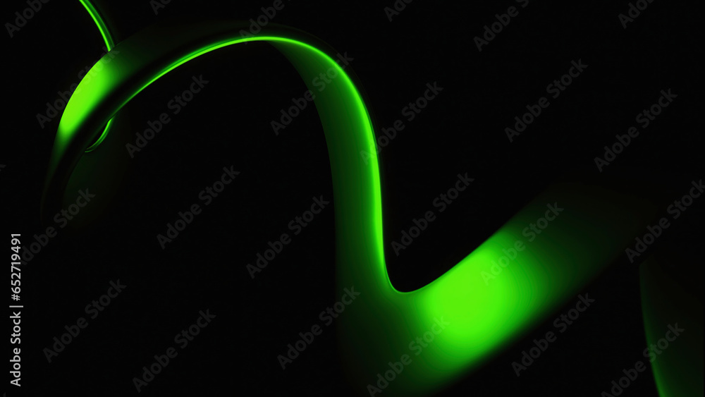 Aufkleber black background with green and purple stripe. design. light animation from a ribbon of different co