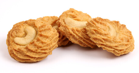 cashew cookies, kaju cookies on white background, new angles 