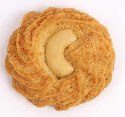 cashew cookies, kaju cookies on white background, new angles 