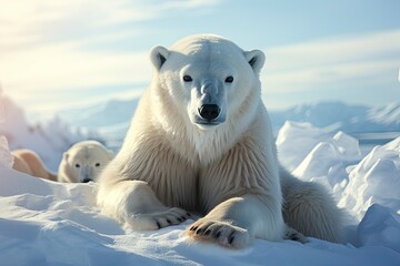 White animal in the nature habitat, north Europe, Svalbard, Norway. Wildlife scene from nature.