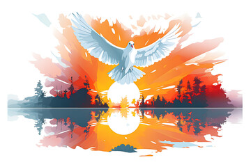 Abstract Dove Of Peace ,pax,amity,illustration isolated white background