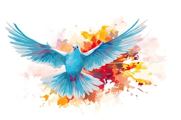 Fotobehang Abstract Dove Of Peace ,pax,amity,illustration isolated white background © prapann