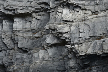 texture and details of a rugged rock face, emphasizing the natural features that climbers navigate during their ascents