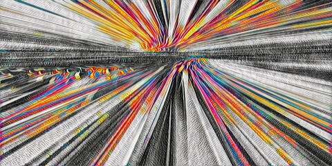 monochrome combined with limited vivid rainbow vibrant coloured design