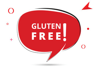 Gluten free speech bubble text. Hi There on bright color for Sticker, Banner and Poster. vector illustration.