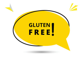 Gluten free speech bubble text. Hi There on bright color for Sticker, Banner and Poster. vector illustration.