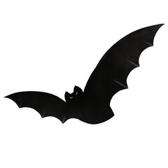 Halloween bat with scary orange eyes