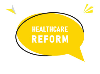 Healthcare reform speech bubble text. Hi There on bright color for Sticker, Banner and Poster. vector illustration.