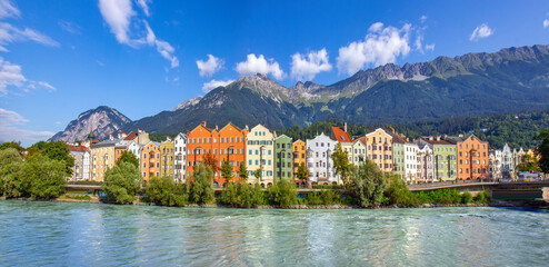 View of the buildings in Innsbruck, Austria - obrazy, fototapety, plakaty