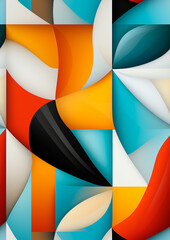 Modern grid flyer with geometric shapes, geometry graphics and abstract background vector set. Geometry grid pattern banner vivid presentation illustration