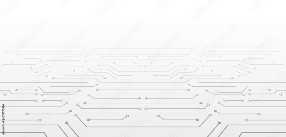 Poster Cyber connection on the white background. Hi-tech communication design. Electronic vector illustration. Abstract modern digital science technology futuristic circuit board.