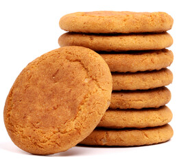 Coconut biscuits on white background, new angles