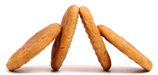 Coconut biscuits on white background, new angles