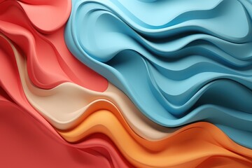 Obraz premium Abstract geometric rainbow colors color 3d background. Generative AI.