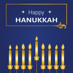 Happy Hanukkah, Jewish Festival of Lights background for greeting card, invitation, banner