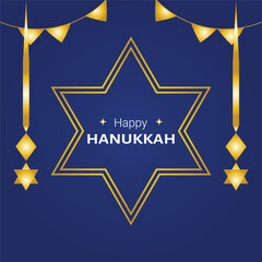 Happy Hanukkah, Jewish Festival of Lights background for greeting card, invitation, banner