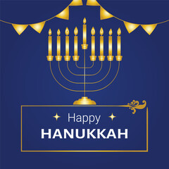 Happy Hanukkah, Jewish Festival of Lights background for greeting card, invitation, banner