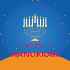 Happy Hanukkah, Jewish Festival of Lights background for greeting card, invitation, banner
