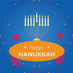 Happy Hanukkah, Jewish Festival of Lights background for greeting card, invitation, banner