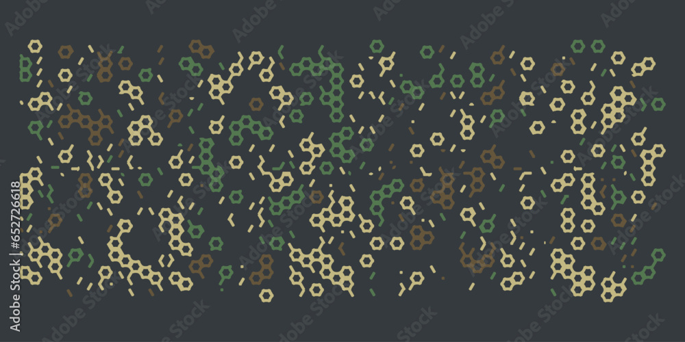 Aufkleber camouflage pattern with polygonal pattern and honeycombs. design of textile products for the army.