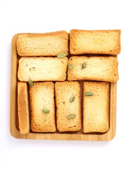 Rusk on white background, new angles, cardamom 