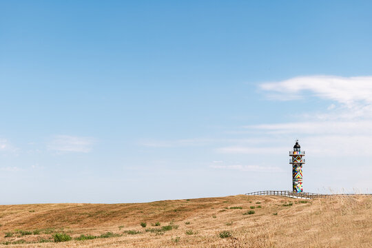 Lighthouse of Ajo painted by the painter Okuda San Miguel.
