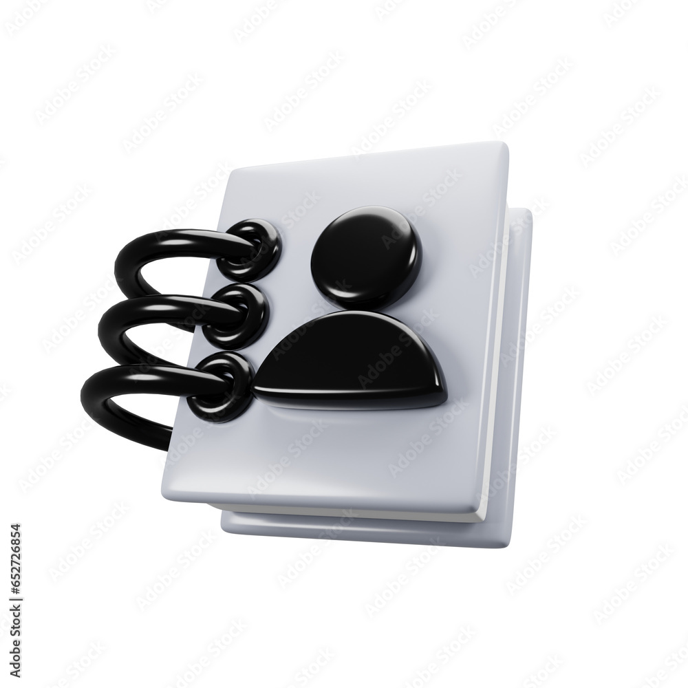Poster general user interface icon concept. 3d rendering contact icon
