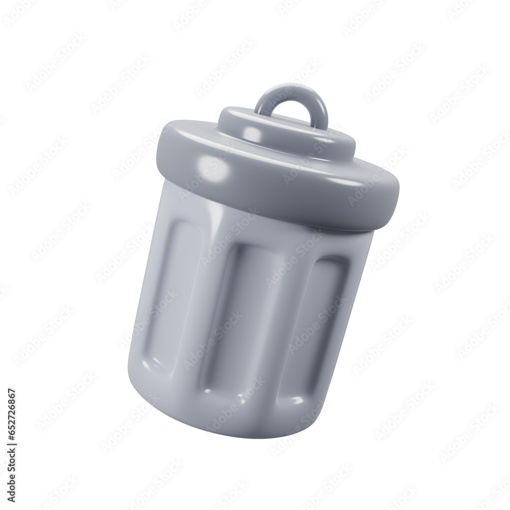Poster general user interface icon concept. 3d rendering trash bin icon