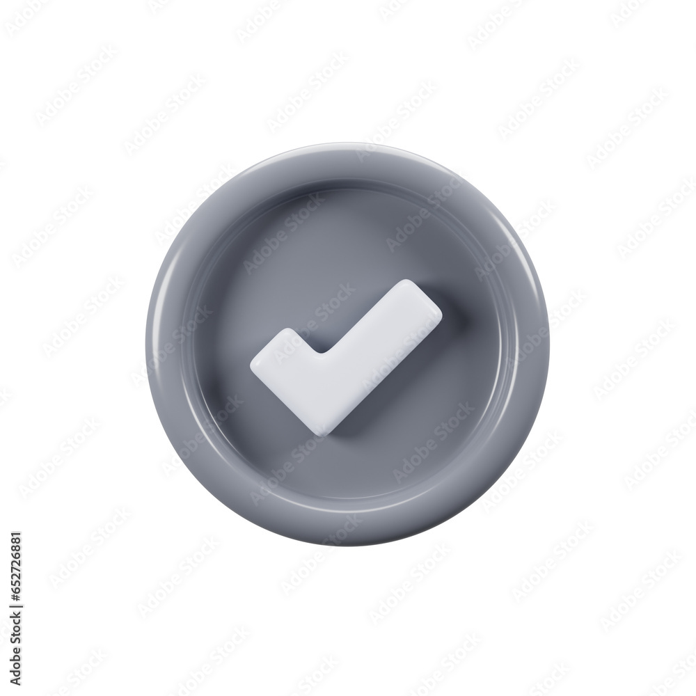 Poster general user interface icon concept. 3d rendering check icon