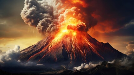 An erupting volcano