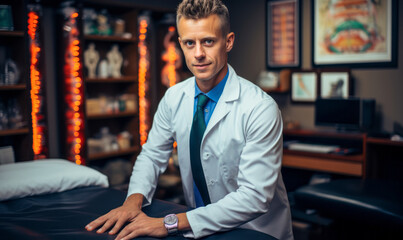 Aligning Wellness: Portrait of a Dedicated Chiropractor.