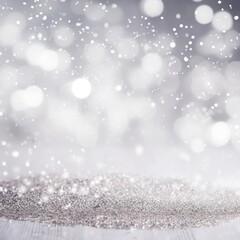 Beautiful background. Christmas pearl white light shine particles bokeh on white background. Holiday concept. Abstract background 