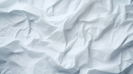 Fototapeta premium White crumpled paper texture. Blank background with creases. Generative AI