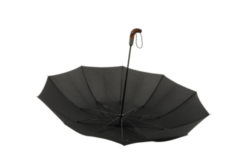 PNG, umbrella in black color isolated on white background.