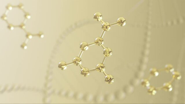 Cosmetic oil or Cosmetic Essence with molecule Liquid drop on background.