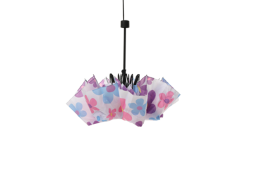 PNG, umbrella with floral print isolated on white background.