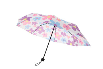 PNG, umbrella with floral print isolated on white background.
