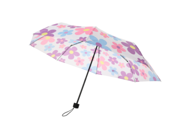 PNG, umbrella with floral print isolated on white background.