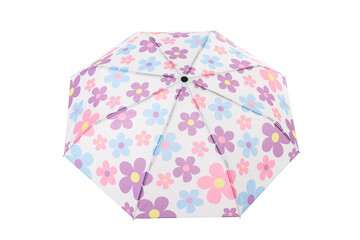 PNG, umbrella with floral print isolated on white background.