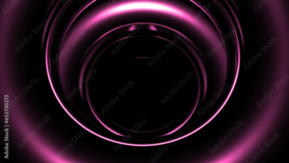 Poster 3d circles pulsate and move with wave rotation. design. 3d circles moving in stream of pulsations. c