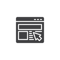 Website cursor arrow vector icon