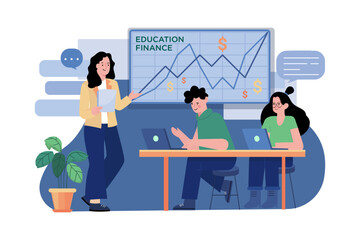 Finance Education Illustration concept on white background