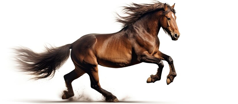 Mustang s wild horse in a basic running shape