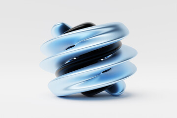 Abstract shape against white background, 3D illustration.  Smooth shape 3d rendering