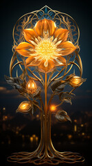 Göttliches Ornament -Blume - obrazy, fototapety, plakaty