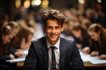 students in the classroom at their desks