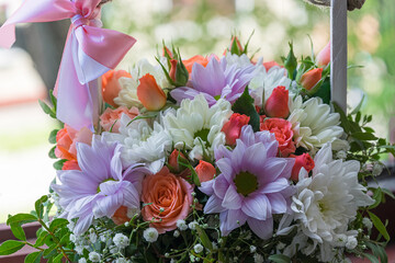 flower arrangement close up, floral background. Floristics.