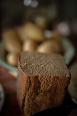 loaf of bread with knife