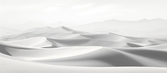 Black and white picture of Mesquite Flat Sand Dunes and Desert with Mountains in the Distance found...