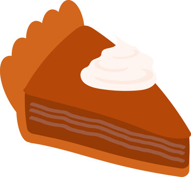 slice of pumpkin pie with whipped cream clip art preview